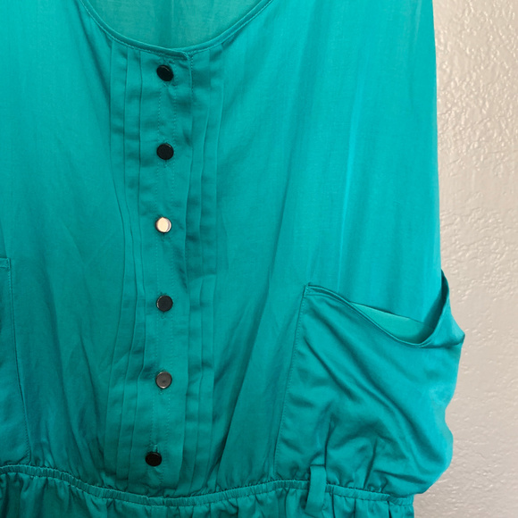 Cynthia Steffe Turquoise Sleeveless Tank Romper - Picture 2 of 7